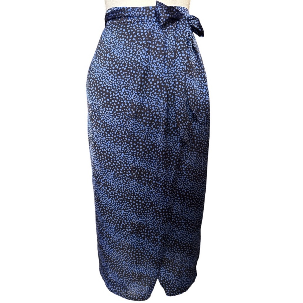 Kelly Renee Blue & Black Snake Skin‎ Print Wrap Skirt Size L